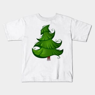 Artistic Green Christmas Tree Kids T-Shirt